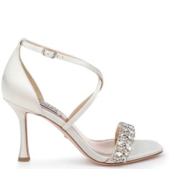 Badgley Mischa Designer Nala Nude Rhinestone Heels 10 - Picture 2 of 3